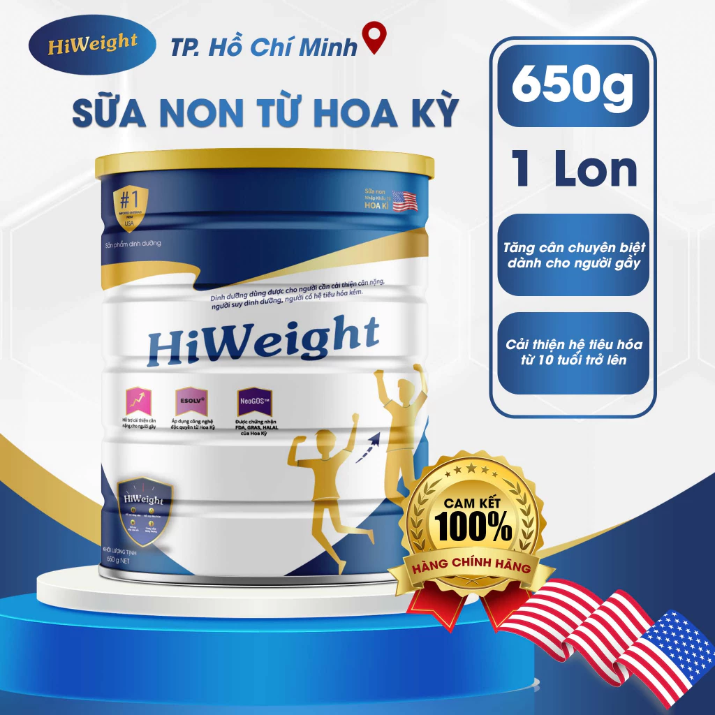 Sữa non tăng cân hoa kỳ HiWeight dạng bột - 650g/hộp dành cho người gầy