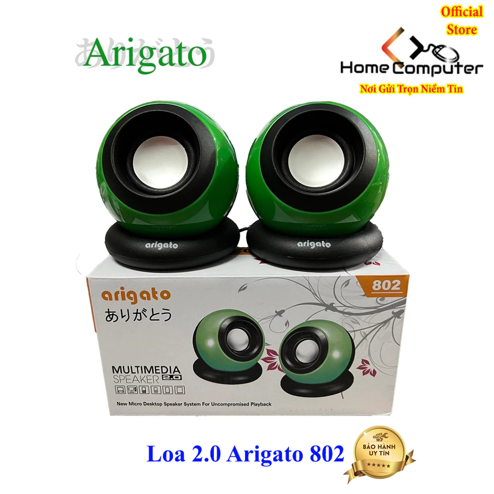 Loa máy tính, loa 2.0 Arigato 802 chính hãng, thiết kế có dây đẹp, lạ