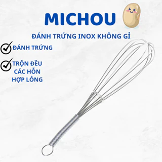 Dụng cụ đánh trứng cầm tay làm từ inox/thép không gỉ bền và tiện lợi