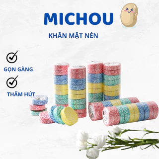 Set 10 Khăn nén bằng vải không dệt dùng một lần tiện dụng khi đi du lịch/ dã ngoại