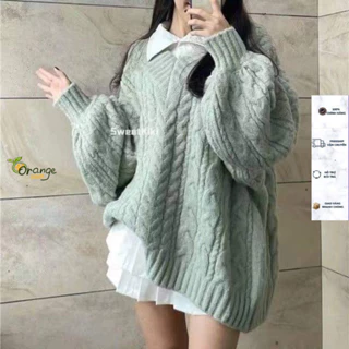 Áo Len Thừng Cổ Tim From Rộng Dáng Dài Màu Pastel Dễ Phối Đồ Hàng Qccc Len Mềm Mịn Phong Cách Hàn Quốc Orangecloset