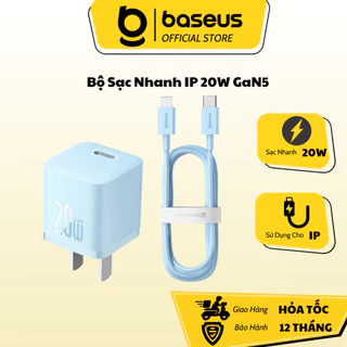 Bộ Sạc Nhanh 20W Baseus Công Nghệ Gan5 Chống Quá Tải Nhiệt Nhỏ Gọn Dùng Cho IP11 12 13 14Promax