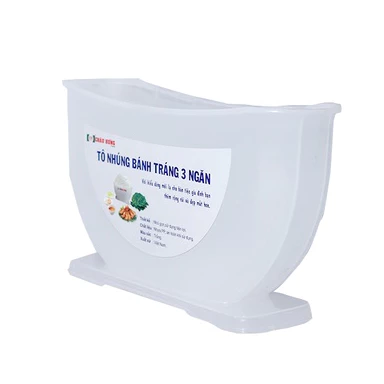 Tô nhúng bánh tráng 3 ngăn an toàn tiện lợi size lớn 23cm