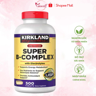 Viên uống bổ sung vitamin nhóm b kirkland super b-complex giảm căng thẳng mệt mỏi 500 viên