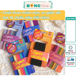 Thun cột tóc nhiều màu set 10 chiếc phong cách Hàn Quốc DT40 - Chun buộc tóc BÔNG Cài Tóc