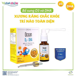 OCEAN D3+DHA giúp bé phát triển chiều cao, tăng cường phát triển não bộ và nhận thức .Tăng  cường thị lực cho bé