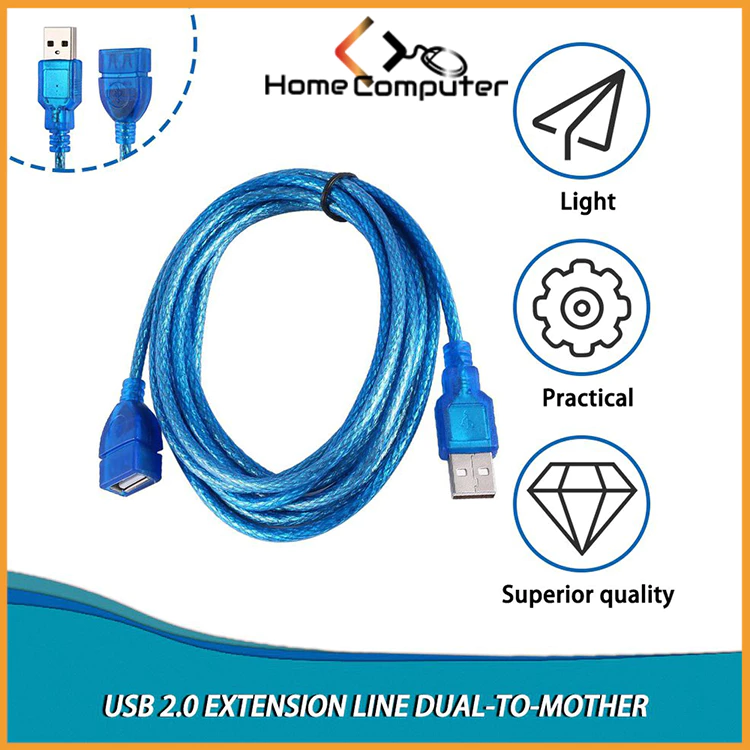 Dây nối dài usb 1.5m, 3m, 5m Chuẩn 2.0 màu xanh chống nhiễu, hàng chất lượng