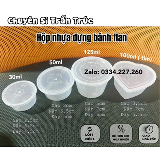 [FLAN TRÁI TÁO] Combo 50 Hũ bánh flan ĐH, hũ flan, hũ caramel, hộp rau câu kèm nắp 30ml, 50ml, 125ml, 100ml