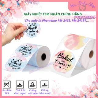 💞Chính hãng💞 Giấy In Nhiệt Phomemo Dạng cuộn In Tem nhãn, Logo cho máy in nhiệt Phomemo PM-246S, PM-241BT......