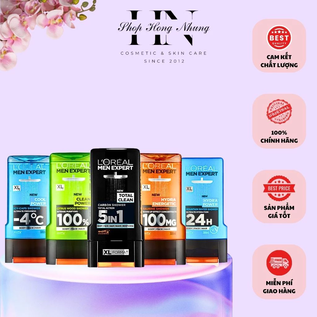 Sữa tắm gội toàn thân LOREAL MEN chính hãng chai 300ml của Pháp - SHOP HỒNG NHUNG