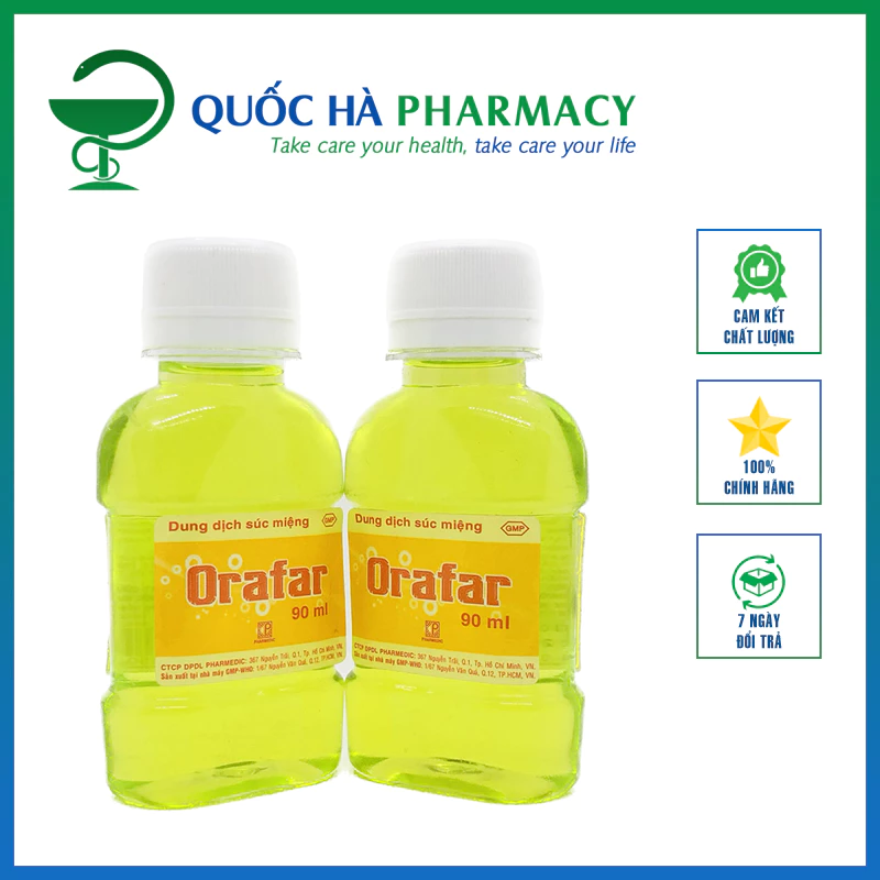 Nước súc miệng Orafar sát trùng miệng, khử mùi hôi chai 90ml - Quốc Hà Pharmacy