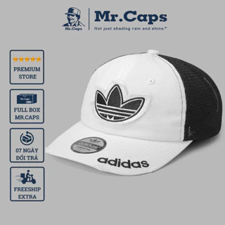 Mũ lưỡi trai lưới Adidas trắng đen - Nón kết thời trang thể thao ullzang cao cấp unisex dành cho cả nam nữ Mrcaps