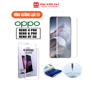 Kính cường lực oppo reno 10 reno 10 Pro Find X5 reno 8T 5G  reno 4 pro reno 6 pro màn cong - Dán keo UV cao cấp [Đèn UV]