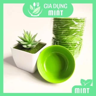 Combo 10 Chén nhựa melamine dẻo đựng nước chấm, nước mắm,gia vị màu xanh tiện dụng