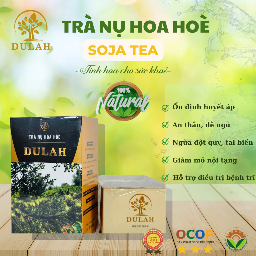 Trà Nụ Hoa Hòe DULAH giúp thanh nhiệt, giải độc,  giúp an thần, dễ ngủ 250gr hộp giấy