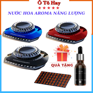 Nước hoa ô tô Aroma năng lượng mặt trời toả hương thơm kèm bảng số điện thoại và tinh dầu