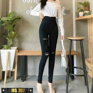 Quần jean nữ co giãn, quần bò lưng cao 9 tấc dáng ôm body cạp cao nhiều mẫu anhkhoi68_shop ms702