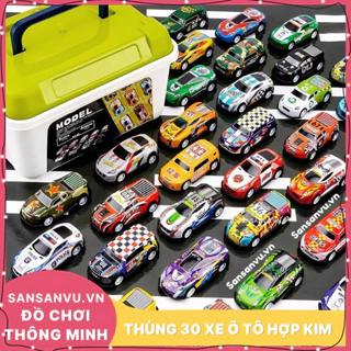 Set 30 Xe Ô Tô Đồ Chơi Hợp Kim Kèm Hộp Đựng Hàng  Đồ Chơi Ô Tô Nhiều Màu Cho Bé