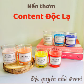 Nến thơm mini hũ thủy tinh content ĐỘC LẠ thú vị tặng bạn bè, người thân