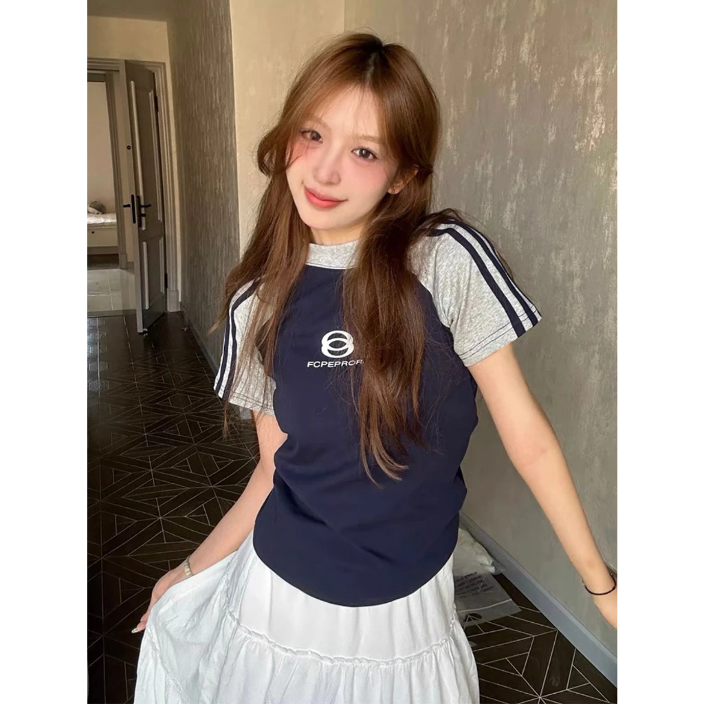 Áo thun ngắn tay TCR,áo raglan babytee form fit chất cotton thoáng mát phong cách Hàn