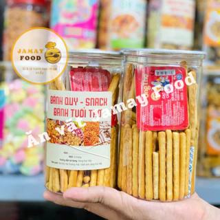 Bánh que đũa mặn bơ sữa hủ 250G kèm sữa đặc giòm rụm hấp dẫn thơm béo | Ăn vặt Jamay Food