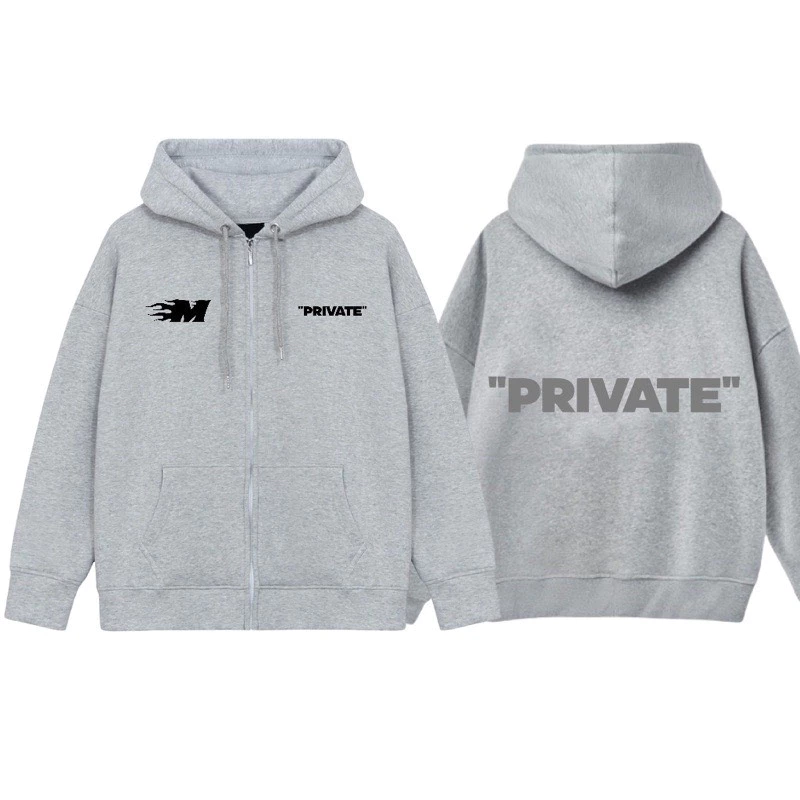 Áo Hoodie Zip PRIVATE , Áo Khoác Nam Nữ Dây Kéo Khoá Mũ Trùm Chất Nỉ Bông 100% Cao Cấp