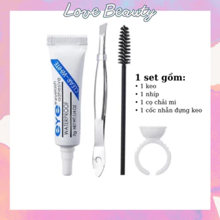 [SẴN] Set/Bộ 4 Món Dụng Cụ Gắn/Tháo Mi Giả Tiện Dụng (Keo, Nhíp, Cọ Chải Mi, Cốc Nhẫn Đựng Keo)