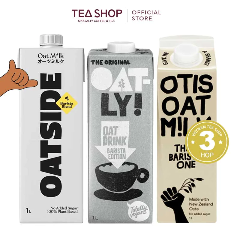 [COMBO SALE] Sữa yến mạch Oatly Barista Edition + OATSIDE Barista Blend + OTIS The Barista One (3 x 1L)