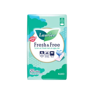 Băng vệ sinh Laurier Fresh & Free Ban Ngày Siêu Mỏng Không Cánh 20M