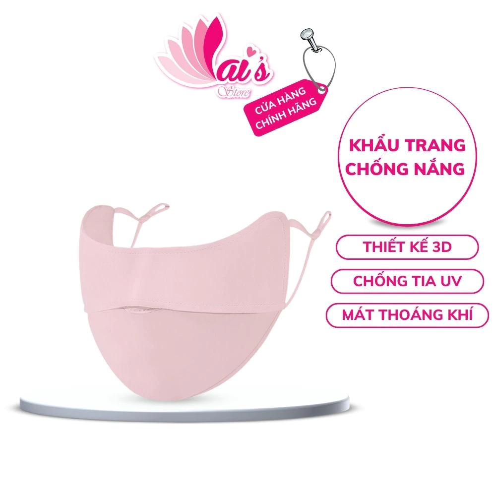 Khẩu Trang Chống Nắng Thiết Kế 3D Chống Tia UV Chất Lụa Lạnh Mỏng Mát Mềm Mịn Thoáng Khí Bảo Vệ Khuôn Mặt Toàn Diện