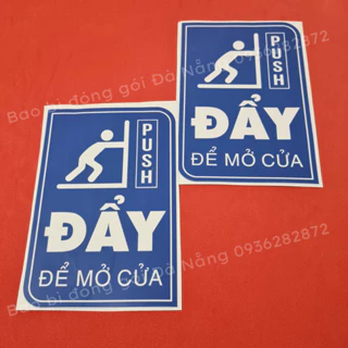 Decal dán kéo đẩy pull push, decal kéo đẩy dán cửa kính, cửa nhựa. Trang trí cửa ra vào. Chống thấm nước