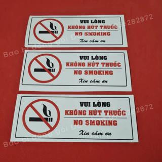 Decal cảnh báo không hút thuốc, decal không hút thuốc, biển cảnh báo no smoking. Sticker dán trang trí cảnh báo