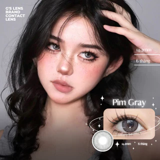 Lens Mắt Kính Áp Tròng Xám Tây Vân Giãn Ít Size S 14.2mm PIM GRAY Có Từ 0 Đến 7 Độ Lệch Độ GSLENS