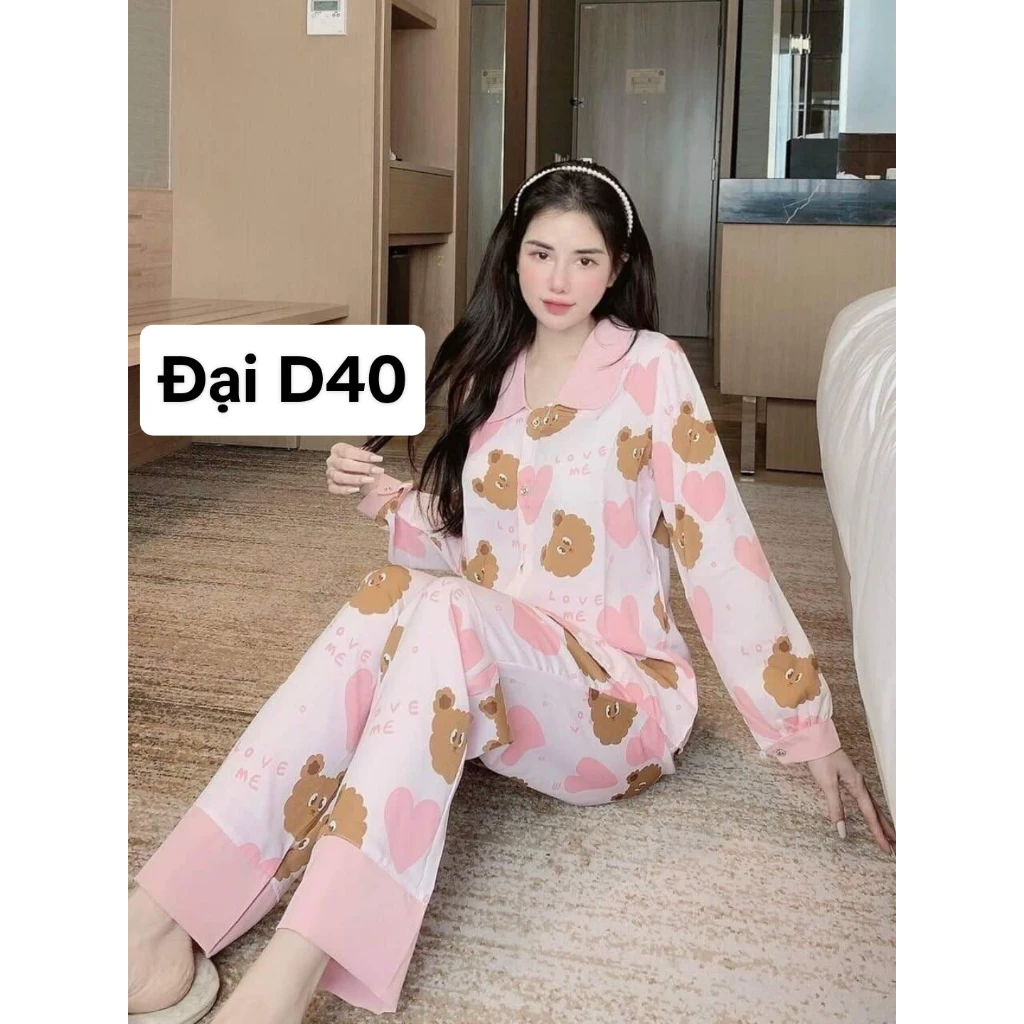 Set bộ pijama size ĐẠI 60-75KG tay dài quần dài, chất vải kate thái loại 1 chất vải mềm mịn chuẩn y hình - naheeofficial