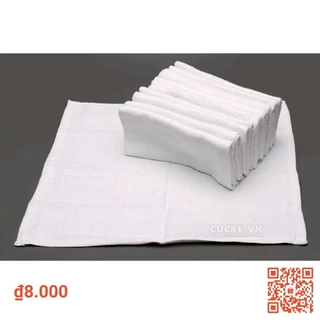 [SIÊU RẺ]Khăn Trắng Vuông, Khăn Cotton 30x30cm Khăn Khách Sạn, Khăn Lau Tay, Siêu Hút Nước(CUCRE.VN)