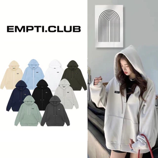 Áo Hoodie Zip EMPTI , Áo Khoác Nỉ Form Rộng Unisex In Chữ EMPTI Nam Nữ Mặc Đẹp