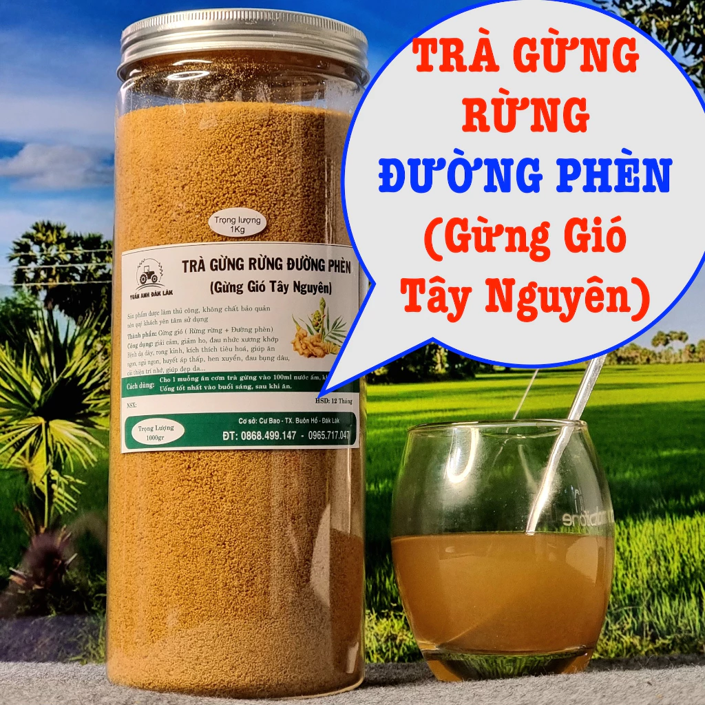 1 KG TRÀ GỪNG GIÓ ĐƯỜNG PHÈN Đăk Lăk Hổ Trợ đau bụng kinh, giải cảm, giảm ho, đau nhức xương khớp