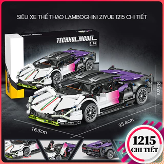 [1215 Chi Tiết] Mô hình lắp ráp Lego Xe Đua Lamboghini Ziyue bản premium sơn phủ 3 màu, Đồ chơi lắp ráp siêu xe thể thao