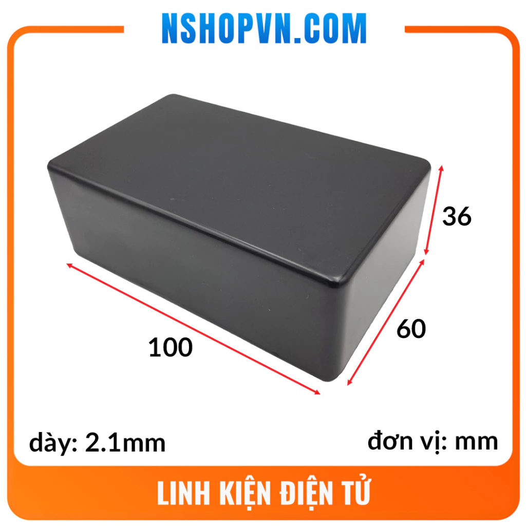 Hộp nhựa gài III 100x60x36 thích hợp cho việc chế tạo, làm hộp nguồn, hộp đựng mạch điện tử, hộp bảo vệ thiết bị