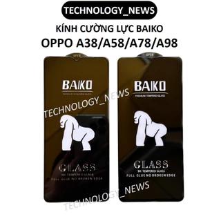 Kính cường lực Baiko cho Oppo A38/ A58/ A78 4G/ A98 5G/ A79/ A60 cao cấp phủ nano siêu mượt siêu cứng full màn hình