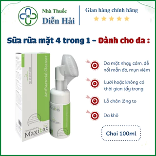 Sữa rửa mặt, srm Maxibac, đầu cọ silicon sạch sâu, giảm mụn, trắng da, tẩy tế bào chết cho da dầu, da khô - Diễn Hải