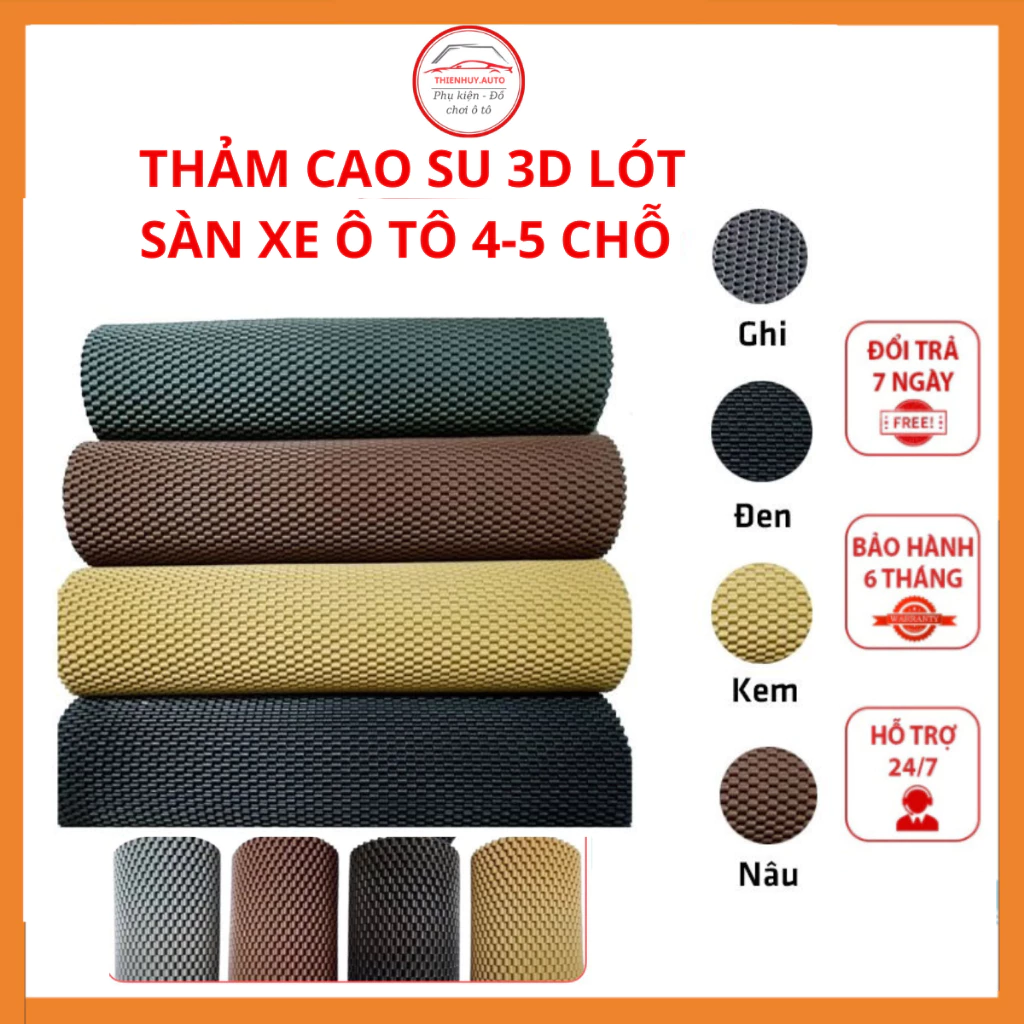 Combo bộ thảm cao su lót sàn ô tô xe hơi cao cấp vân 3d chống trượt chống mùi hôi dùng cho xe 4-5 chỗ ngồi