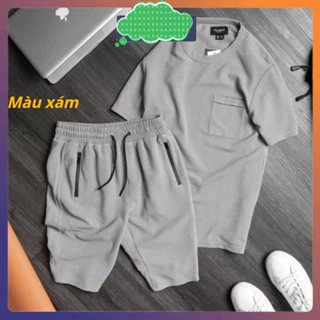 Bộ thể thao nam mùa hè chất cotton xốp thái, đồ bộ nam form dáng trẻ trung S0