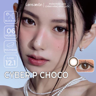 Kính áp tròng cận 6 tháng LENS XOẮN lens nâu choco siêu tự nhiên không giãn B.S.COR CYBER P CHOCO