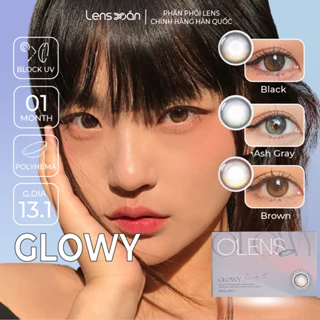 Kính áp tròng 1 tháng LENS XOẮN ánh 3 sắc độ lens hàn quốc tone tự nhiên OLENS EYELIGHTER GLOWY