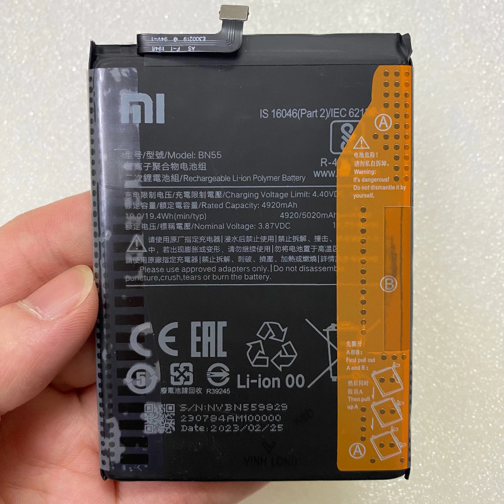 Pin zin Xiaomi Redmi Note 9S (BN55) loại AA bao test đổi mới