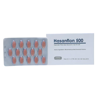 Hỗ trợ giãn tĩnh mạch. Hasanflon 500mg. H30 viên