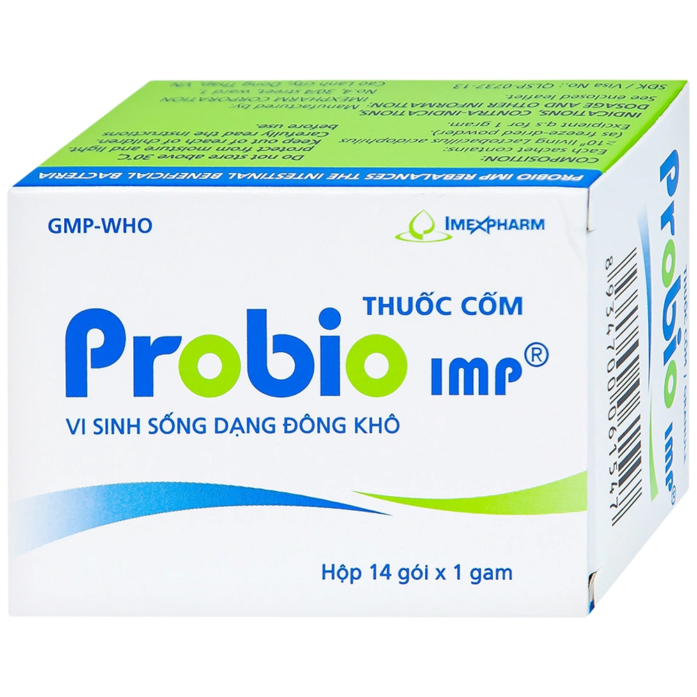 Men tiêu hóa giảm đầy hơi, đau bụng, tăng cường hệ vi sinh ruột Probio IMP Hộp 14 Gói