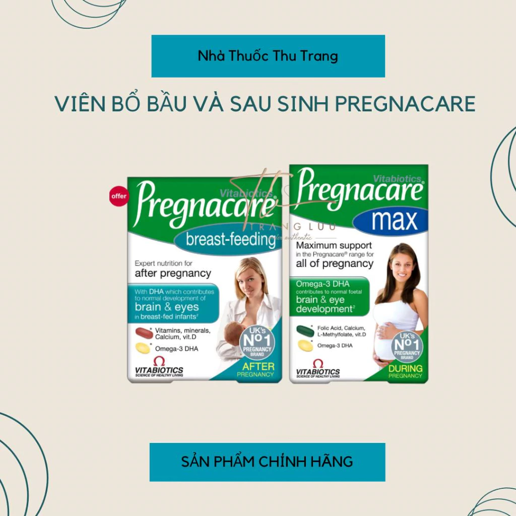 {ĐỦ BILL}- VIÊN UỐNG VITAMIN CHO BÀ BẦU VÀ SAU SINH PREGNACARE MAX