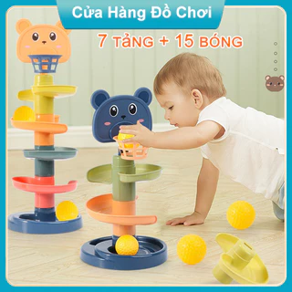 Thả Bóng Xoay Tròn Tháp Bóng Lăn Cầu Trượt Bóng Kèm Đồ Chơi Bóng Rổ Cho Bé Fun Track Cho Trẻ Em